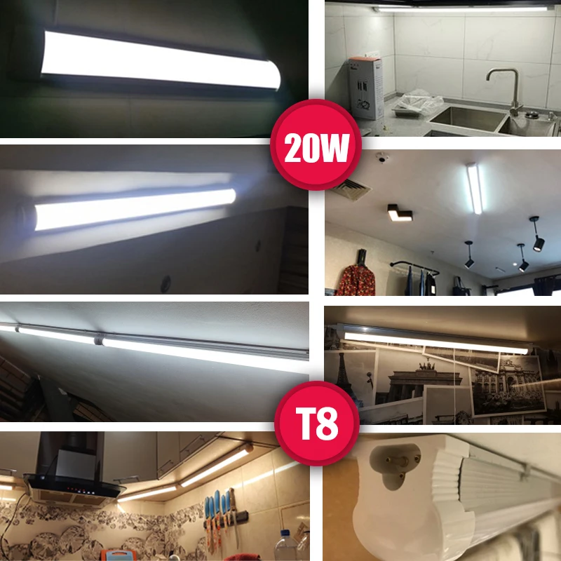 Luces Led para debajo del armario de la cocina, lámpara de 220V, 110V, 10W, 20W, T5, enchufe de tubo, lámpara de pared para dormitorio, iluminación de armario para el hogar