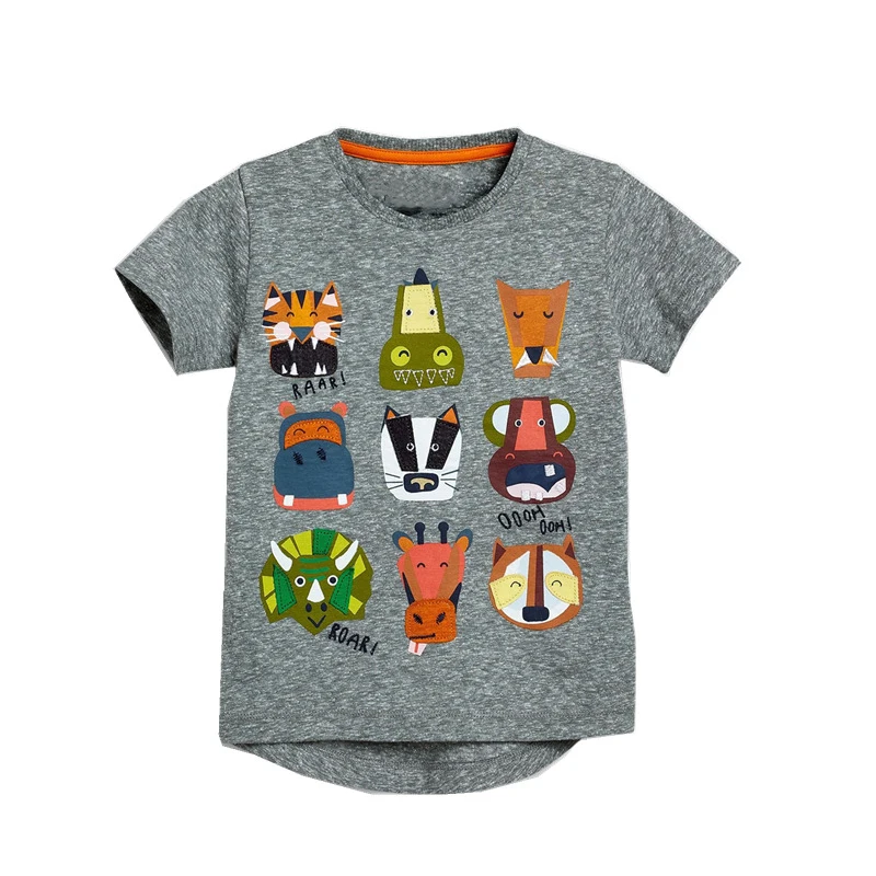 summer baby boys clothes children short sleeve tee tops animal print Cotton brand funny t shirts