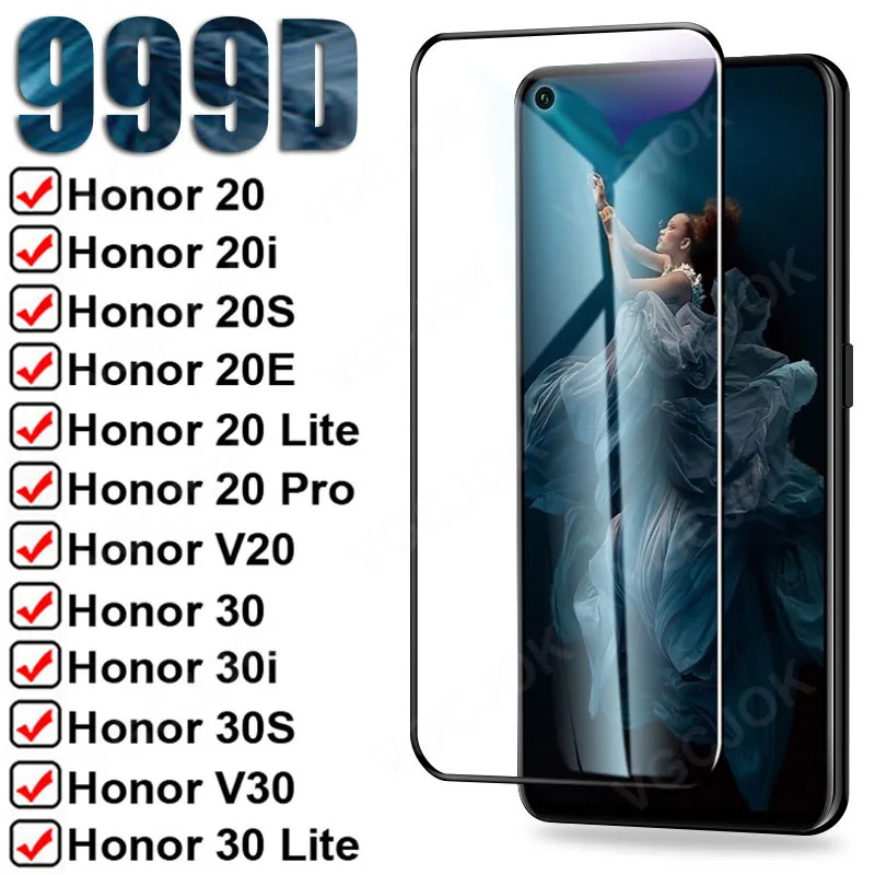 999D Full Protection Glass For Huawei Honor 20 30 Lite 20i 30i 20E 20S Tempered Screen Protector view V20 V30 Pro | Мобильные