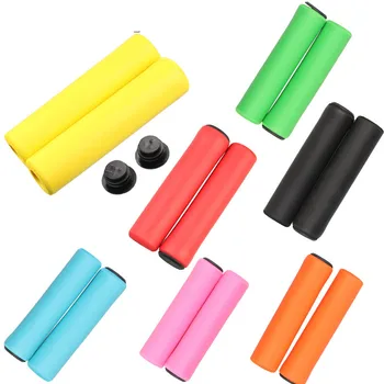 

1Pair Bicycle Handle Bar Grips Mountain bike Grips Silicone Anti-slip Handlebar Anti-skid shock-absorbing Super Soft MTB grips