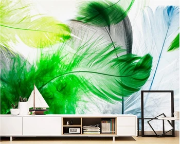 

beibehang Vinyl wall 3d wallpaper wall custom whole house wallpaper home decoration now simple blue small fresh feather children