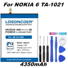 LOSONCOER HE317 4350 мАч батареи мобильного телефона для Nokia 6 Nokia6 батарея N6 TA-1039 TA-1000 TA-1003 TA-1021 TA-1025 TA-1033 TA