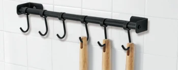 

Black Wall Mounted Hooks Stainless Steel Kitchen Kitchenware Cooking Tools Hanger