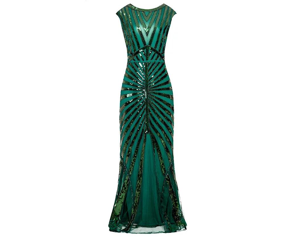 Женское длинное платье для выпускного вечера 1920s в бусинах и пайетках, винтажное Макси-свадебное платье Gatsby(черное/розовое/зеленое/серебряное