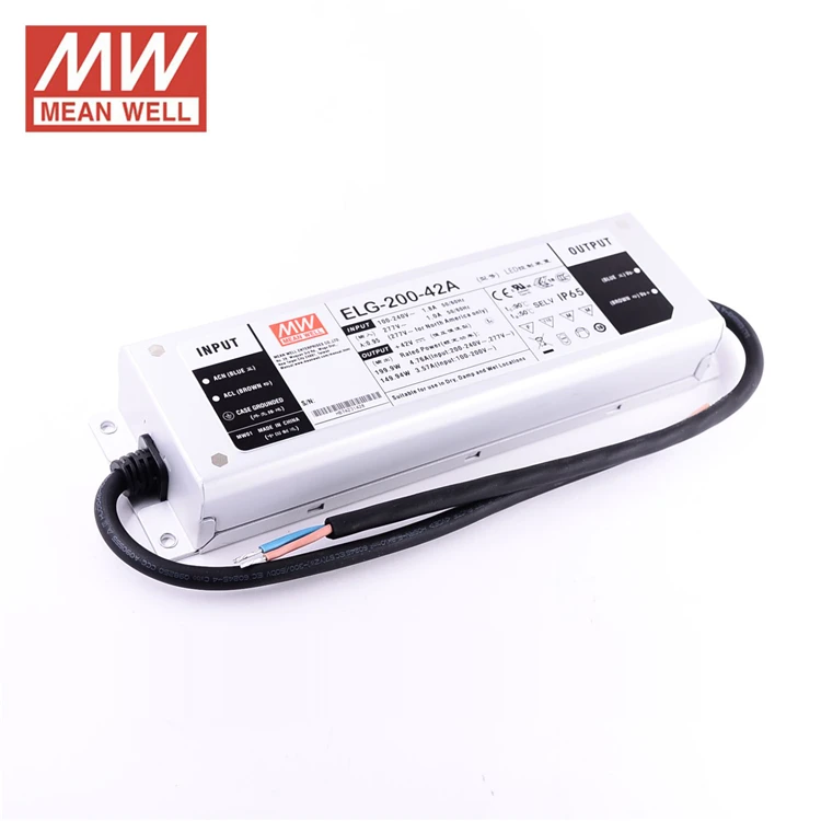 MEAN WELL ELG 200 серия DC12V 24V 36V 42V 48V 200W IP67 Водонепроницаемый одиночный выход