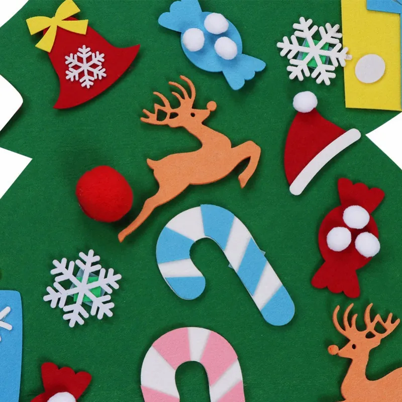 Детские фетровые Рождественские елки, подарки на год, детские игрушки, искусственное дерево, настенные подвесные украшения, Рождественское украшение для дома