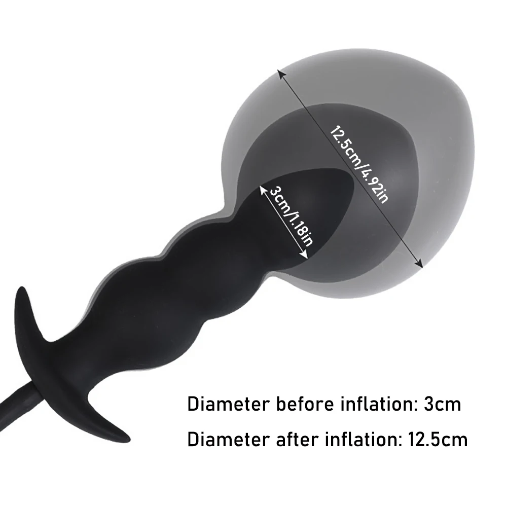 Medical Silicone Inflatable Anal Plug Dildos Stimulate Anus and Vagina Soft Anal Dilator Sex Toys Butt Plug for Women and Men
