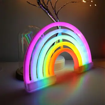 

Sign Night Light Rainbow Shape Home Boy Room Child Light Light Night Festive Party Light Rainbow Lamp Decoration Home Decor I8C9