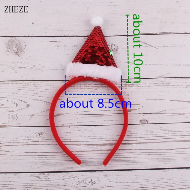 Trendy Christmas Headbands For Children Girls Xmas Tree Party Hats Hair Band Clasp Head Hoop Decoration Accessories Gifts 4