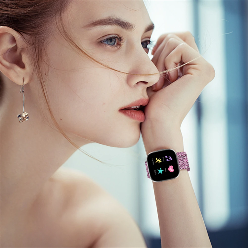 Прочный нейлоновый холщовый ремешок для Fitbit Versa 2 Смарт-часы Сменные тканевые полосы аксессуары для Fitbit Versa Lite