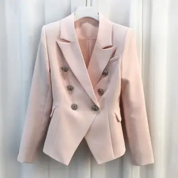 

Elegant Blazer For Women Suit Jacket Coat 2019 New Double Breasted High Quality Brand Runway Designers Blazer Femme Clothes Top