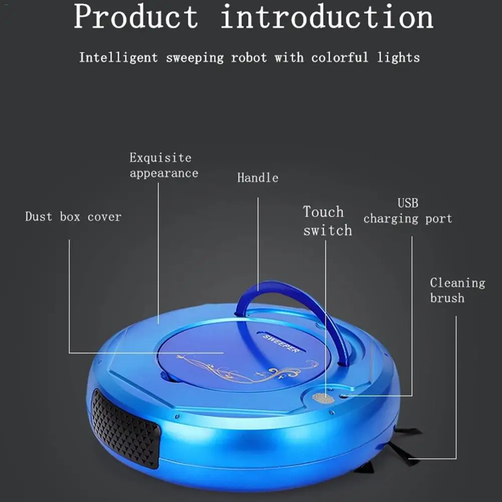 Automatic Robot Vacuum Cleaner Strong Suction Cleaning Tools For Dust Pet Hair Removal For Home
