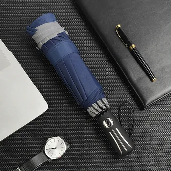 

Wind Resistant Reverse Folding Automatic Umbrella With Reflective stripes Women Auto Big Windproof Umbrellas Men Frame Safety