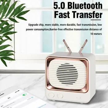 

Wireless Speaker Handsfree Calling Bluetooth 5.0 Mini Stereo Sound HIFI Gifts USB Rechargeable Support TF Card Portable Retro