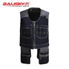 Bauskydd High Quality Men Male Female Outdoor Workwear Mens Work Vests Multifunction Tool Multi Pockets Vests Blue/Grey 2