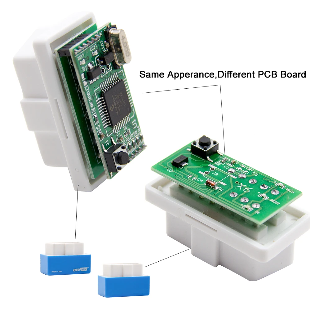 Для дизеля EcoOBD2 ECU чип блок настройки 15% экономии топлива синий цвет эко OBD2 заглушка дизельная и производительность привода