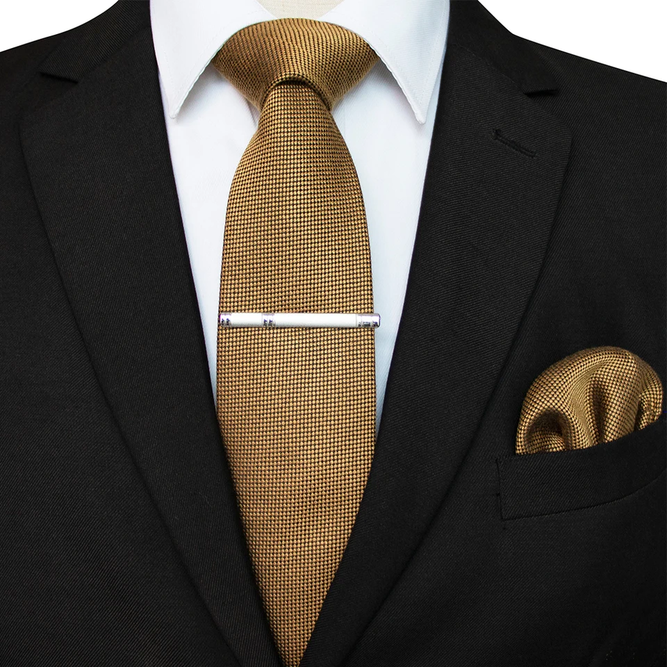 JEMYGINS Cashmere wollen stropdas en pochet dasspeld
