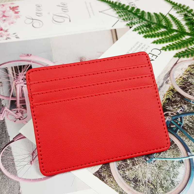 Tarjetero de piel sintética para hombre y mujer, soporte delgado para tarjetas de identificación, regalo de vacaciones, 1 unidad