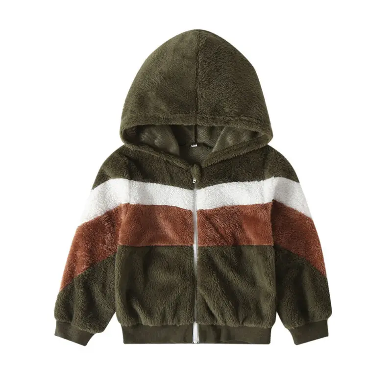 Winter Spring Coats For Newborn Baby Boy Girl Kids Stripe Hooded Fur Coat Warm Thick Cloak Jacket Clothes 0-4Y | Детская одежда и