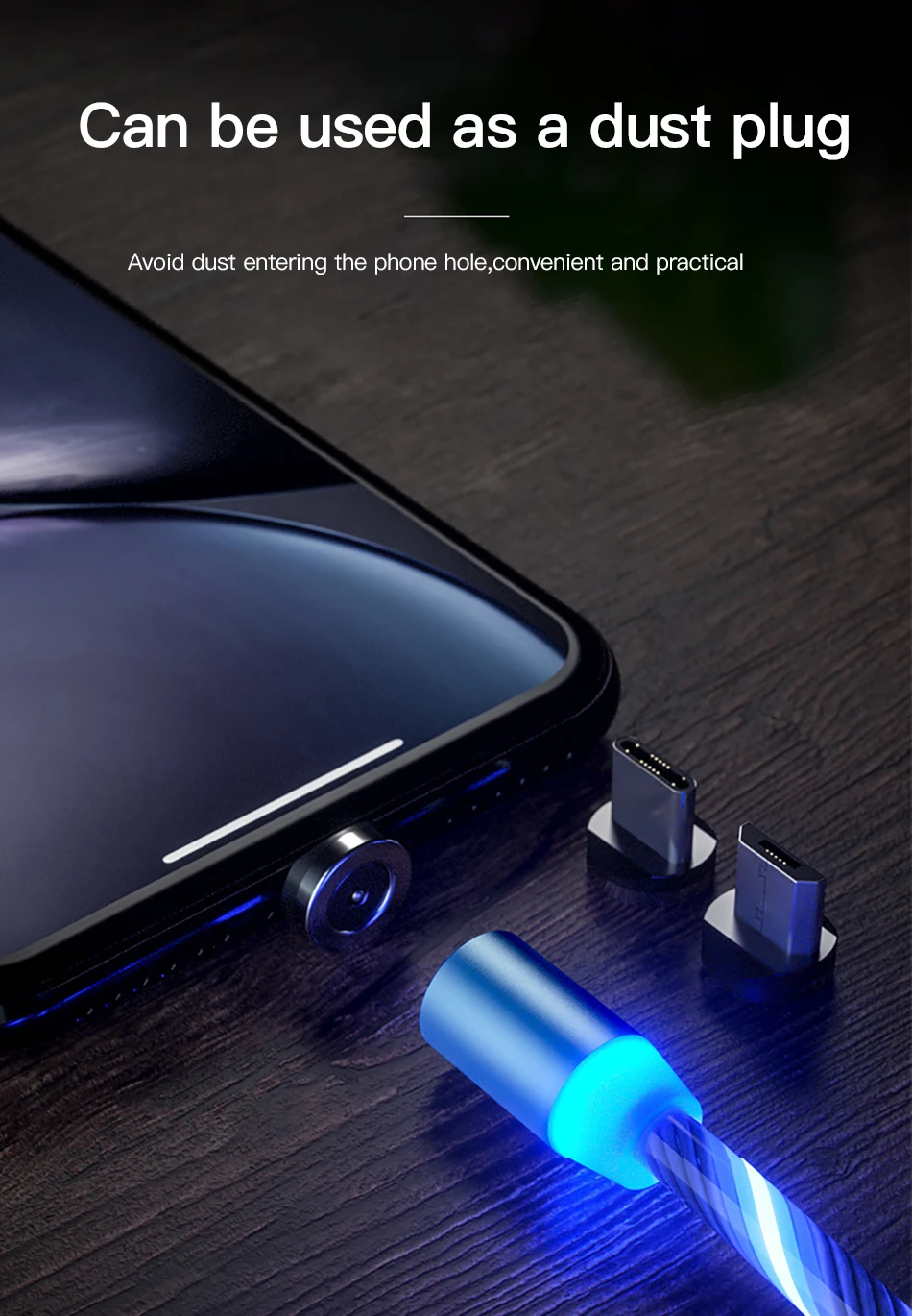 ACCEZZ Магнитный зарядный кабель для быстрой зарядки для iPhone X 8 7 ipad Mini Micro usb type C магнитное зарядное устройство для samsung Android Phone