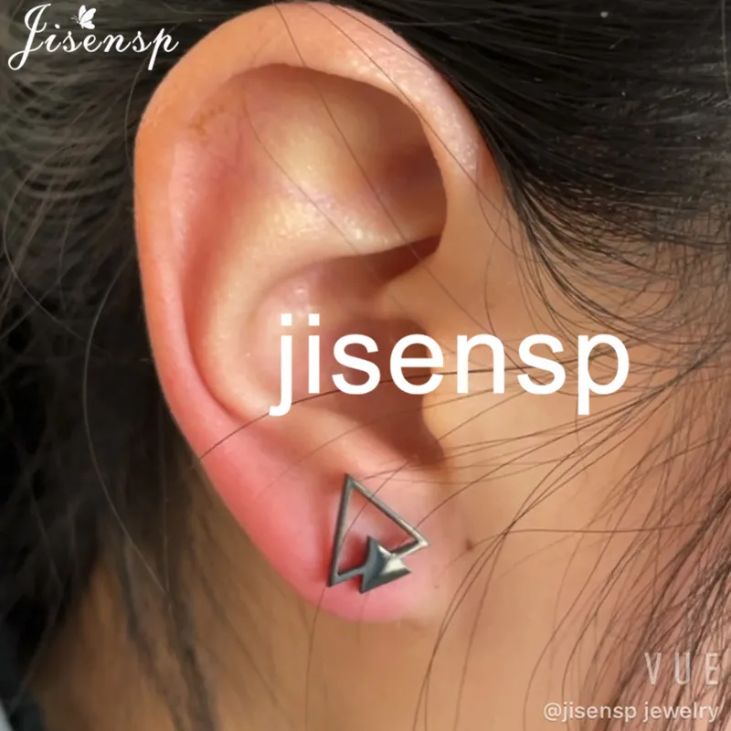 Schwarze Punk-Edelstahl-Ohrringe für Damen, Mode 2025, Schmuck, geometrische Blatt-, Kreis-, Herz-Ohrstecker, Piercing, Pendientes, Geschenk – Detail 25