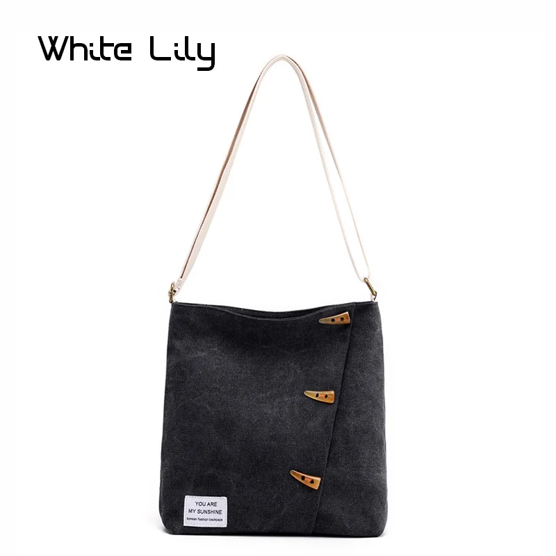 

New Women Canvas Shoulder Bags Shopping Tote Bag Large Capacity Handbag Ladies Casual Messenger Bag