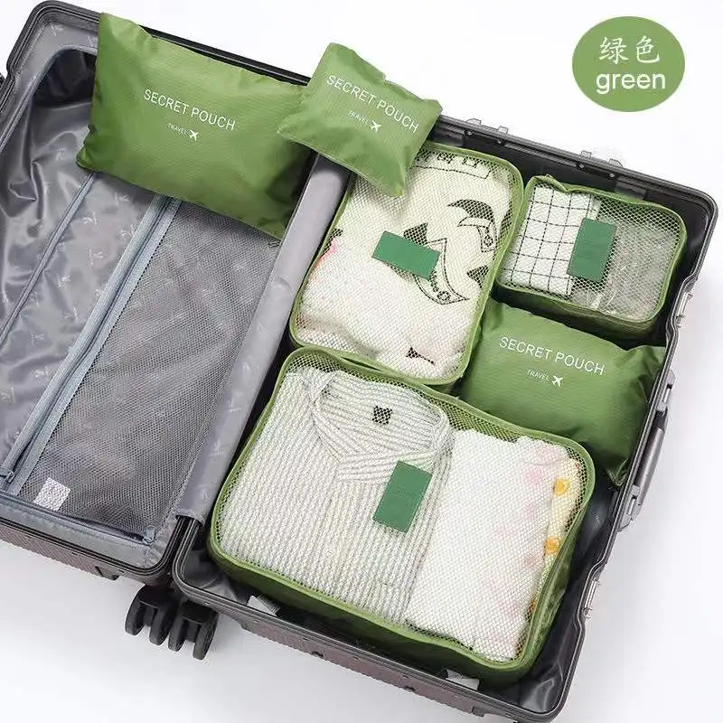 Travel storage 6-piece storage bag underwear shoes 6 bag Oxford waterproof cloth luggage and distribution storage bag travel bags