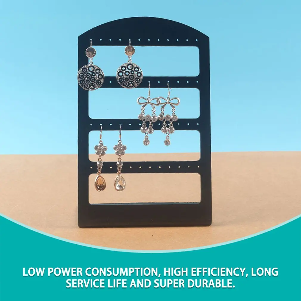 1 шт. 48 отверстий серьги-гвоздики дисплей держатель стенд витрина Пластиковые Ювелирные изделия Органайзер стойки серьги с плоским основанием держатель черный