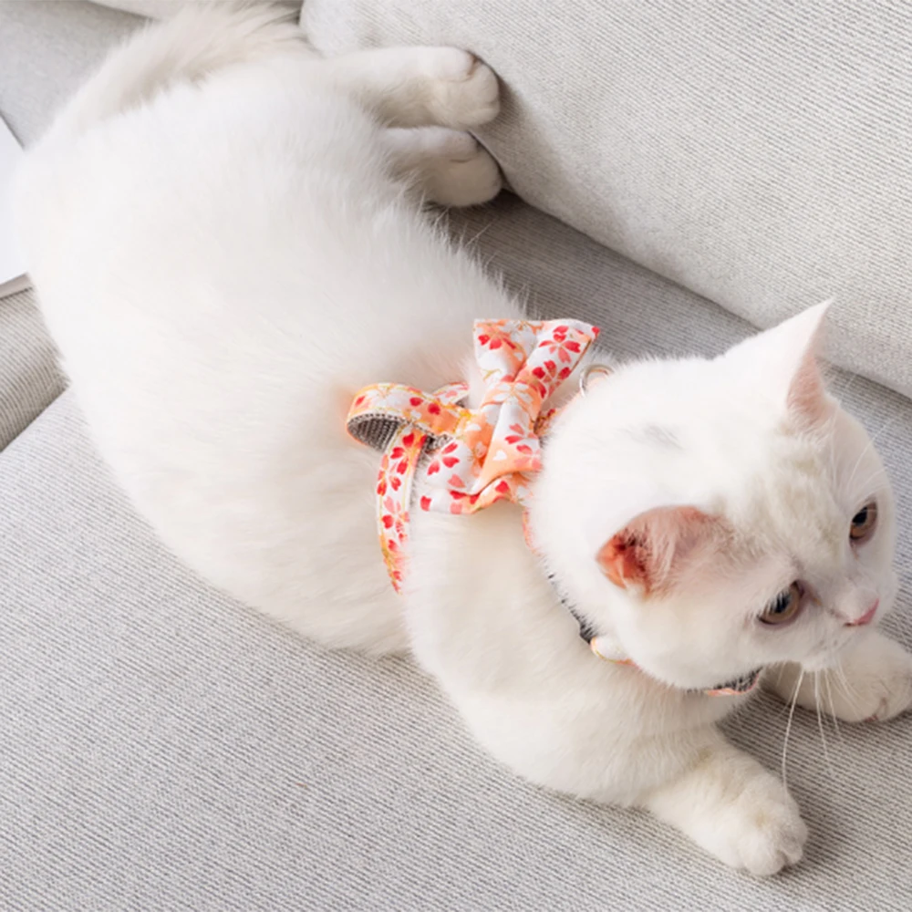 Adjustable Pet Cat Collar Leads Leash Cat Butterfly Leash Lead Harnesses Belt Traction Rope Pet Supplies