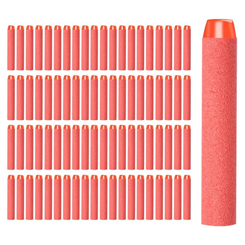 

1000/500/400/300/200/100pcs Red Solid Round Head Bullets 7.2cm For Nerf Series Blasters Refill Darts Kids Toy Gun Accessories