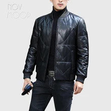 Novmoop 2020 модное приталенное стильное черное пальто из натуральной