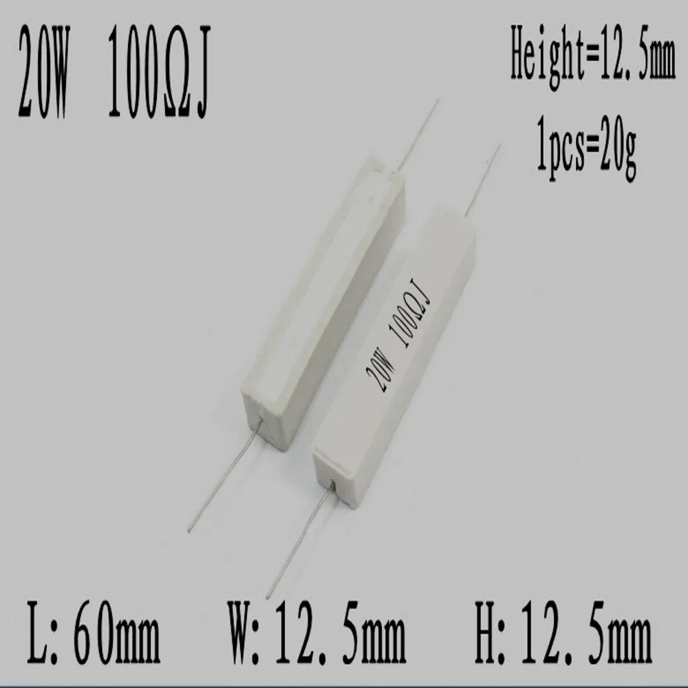 10Pcs 20W 5% Cimento Resistor De Energia