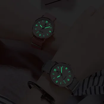 

2020 Creative Luminous Women Watches Fashion Casual Nylon Band Ladies Watch Roman Numerals Quartz Wristwatches Relogio Feminino