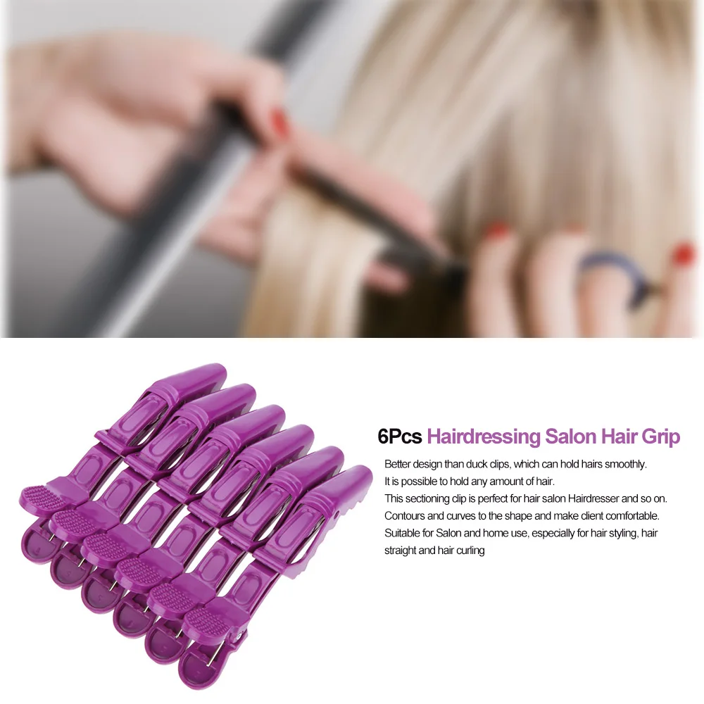 6 шт. секционные Зажимы для парикмахерской зажим волос Крокодил DIY аксессуары