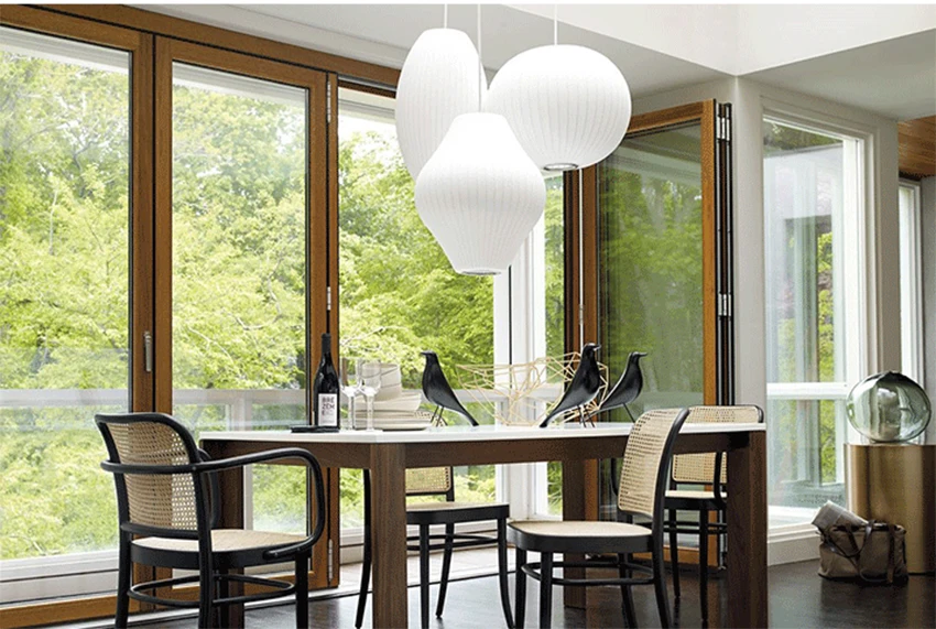 Скандинавский светодиодный подвесной светильник из шелка, лестница, датская столовая одежда, подвесной светильник, абажур, ресторан, татами, блеск