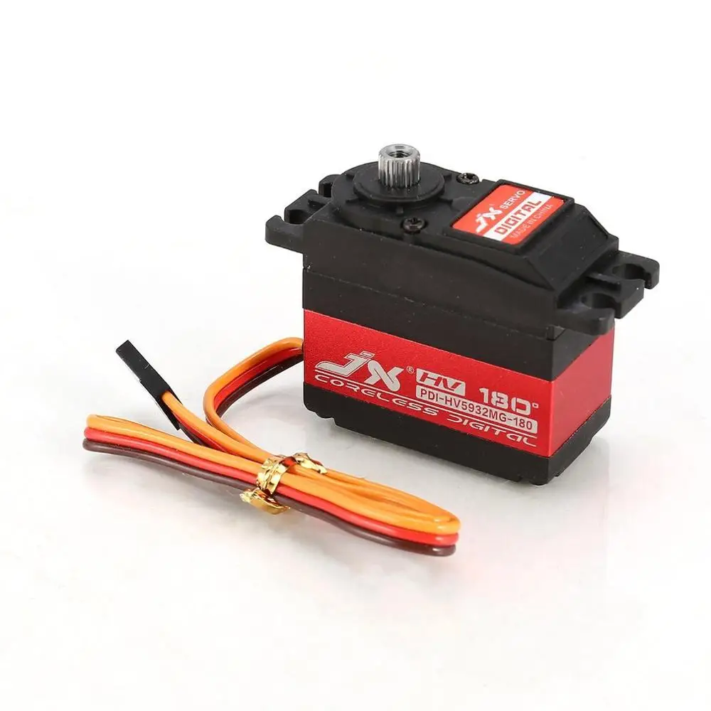 4 шт. JX PDI-HV5932MG 20 кг 180 ° рулевой Цифровой Металлический Редуктор Coreless Servo с высоким крутящим моментом для RC автомобиля Робот самолет Дрон - Цвет: red