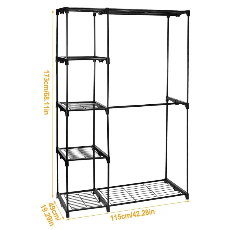 Closet Organizer Shelves System Kit 68" Closet System Clothes Storage Metal Rack 