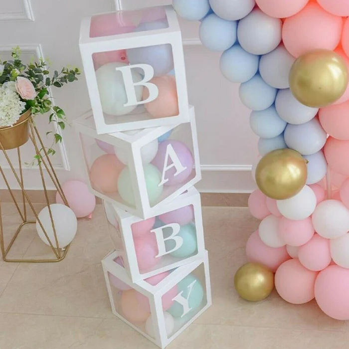 4 шт./компл. Baby Shower вечерние декоративный шар коробка прозрачный картонная коробка, рождественский подарок, QP2