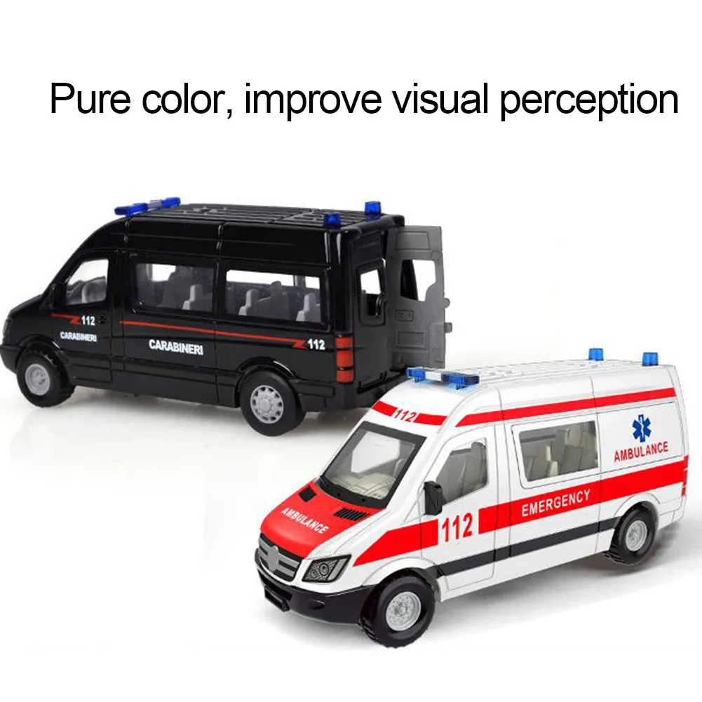 Alloy Pull Back Toy Car Model Emergency Ambulance Rescue Car Model Educational Diecasts & Toy Vehicles Toys for Children