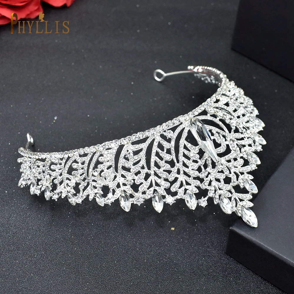 A259 Crystal Bridal Tiara Crowns Fashion Women Hair Accessories Pageant Diadem  Baroque Tiaras Rhinestone Headband Jewelry