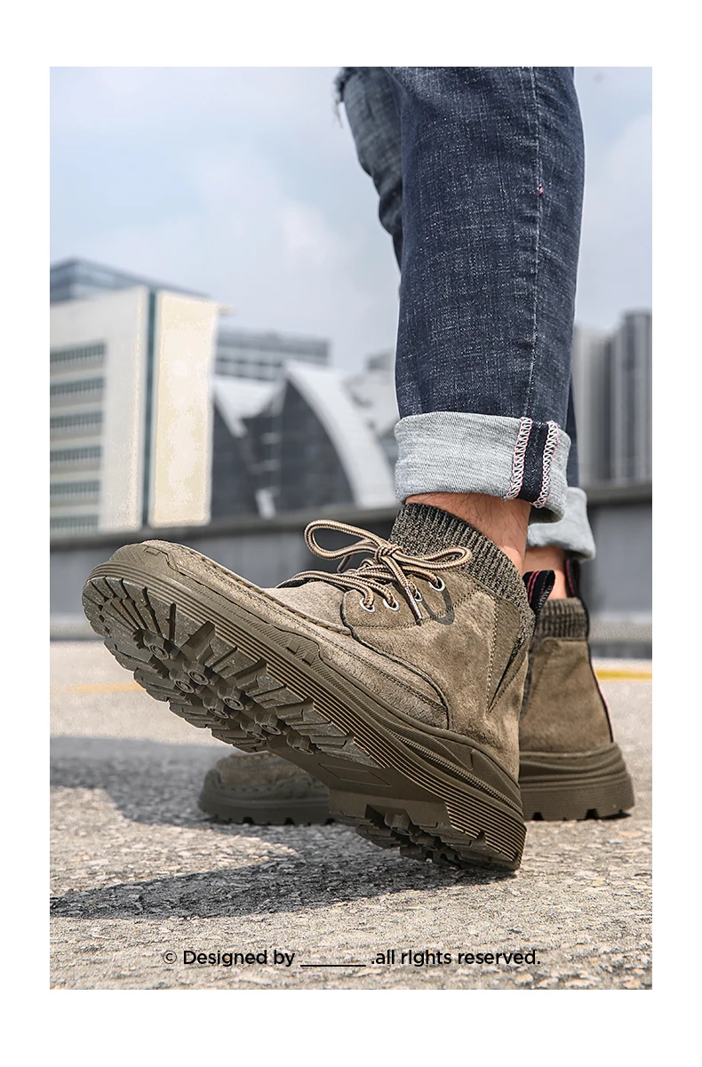 Brand Personality Design Classic Men Casual Sneakers Shoes Ankle Boots Military Equipment Flying Weaving Socks Car Sole Lace Up