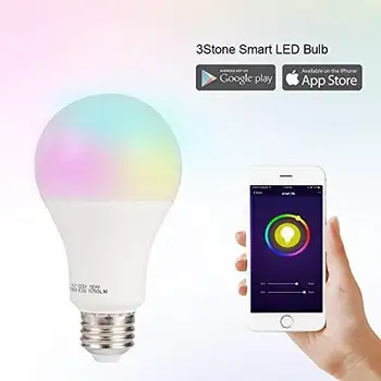 

Smart A21 RGBW Warm White & Color LED Bulbs, WiFi APP Controlled LED Light Bulbs, White, Compatible JK965