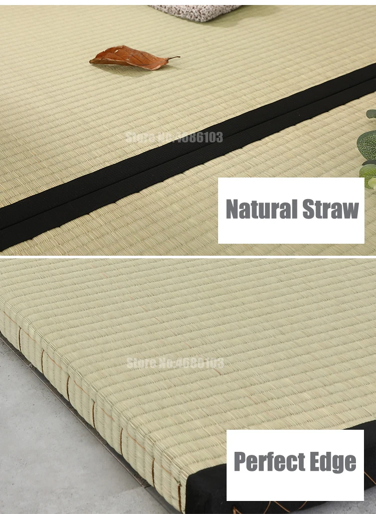 Japanese Style Natural Straw Cori Mattress Unfoldable Tatami Floor Mat Thickness 3cm Environmental Protection
