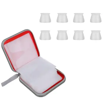 

40 CD DVD Disc Album Storage Carry Case- Red with Table and Chair Foot Pads Silicone Chair Foot Covers