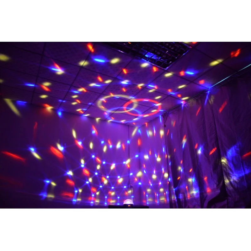 USB Mini Disco Stage Lights Led Xmas Party DJ Karaoke Car Decor Lamp Music Control Crystal Magic Ball 9 Colorful Light | Лампы и