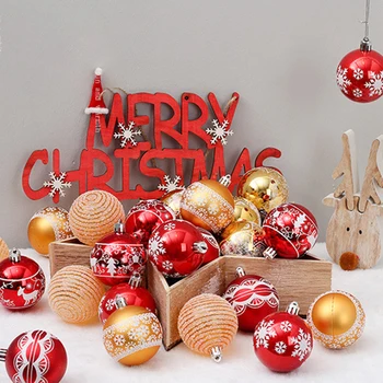 

6cm 24pcs hot transparent plastic ball ornaments color Christmas balls 2021christmas decorations for home Christmas tree pendant