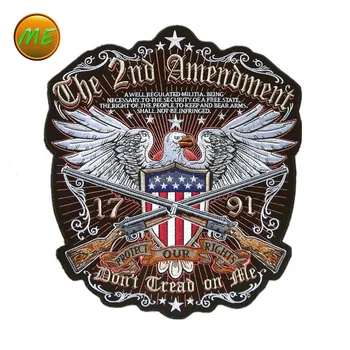 

Large Cloth Patch badge protect our rights to keep arms Punk Biker Patches DIY Motorcycle Embroidery USA classic for Jean vest