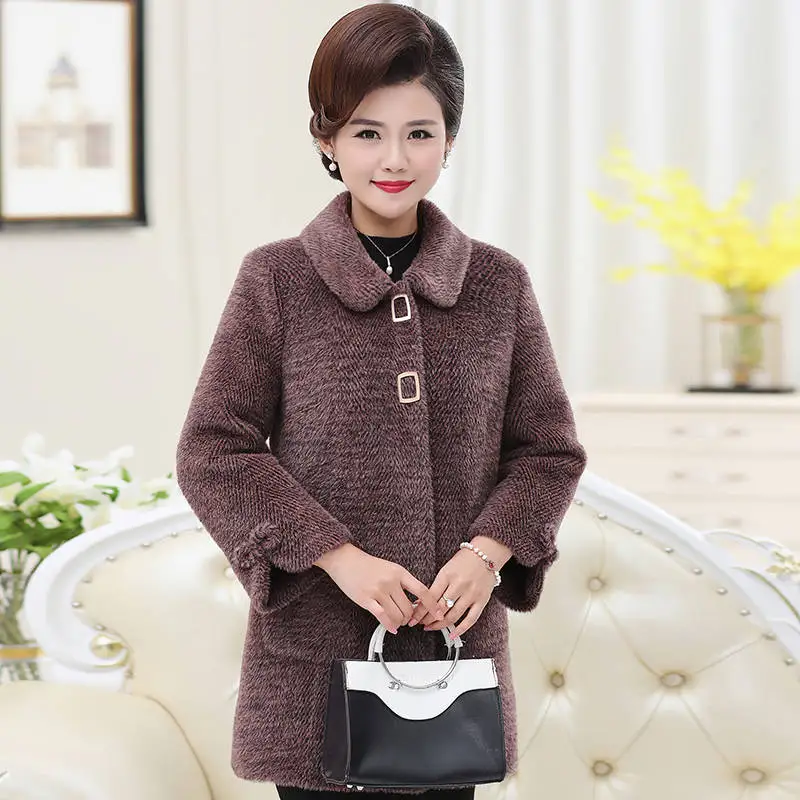 

2019 Autumn Winter Women Fashion Loose Casual Sweater Cashmere Long Cardigan Jacket Faxu Mink Fur Warm Knitted Coat Oversize Z72