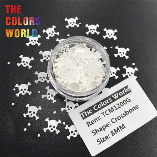 TCM1200G 200g TCT-367 CrossBone пиратский череп 8 мм блеск для ногтей художественное украшение Tumblers ручной работы ремесла праздничные декорации вечерние поставщик - Цвет: TCM1200G 200g