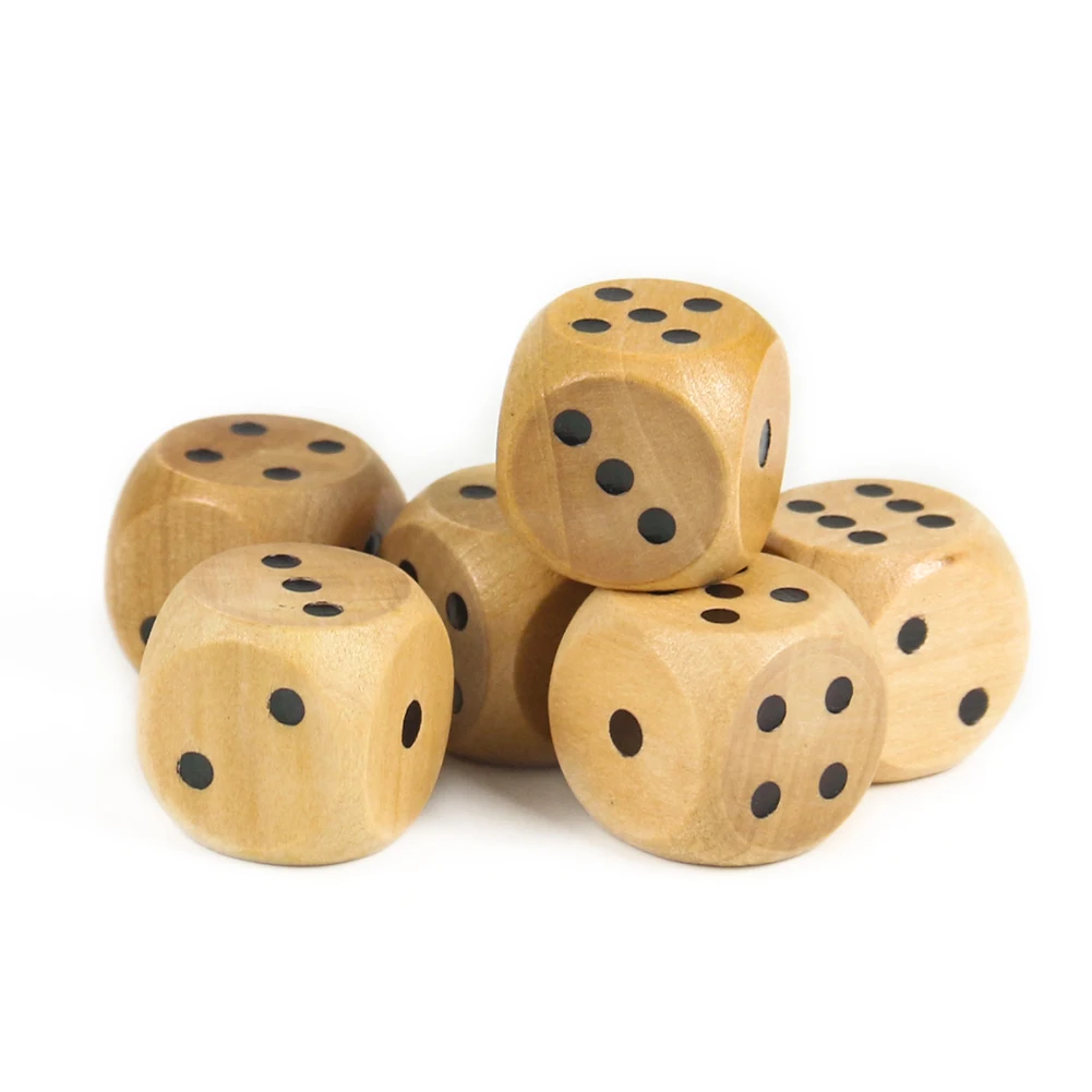 Game Dice Dice Set Acrylic Dice 5PCS 20mm Wooden Dice Point D6 Cubes Round Corner 6 Sided Bar Pub Club Party Kid Toys Board Games Dice For Adults